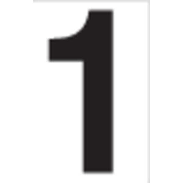 Labelmaster White Vinyl, 3.5"Numeral, 1, DOT, PK50 - NUMBER1W