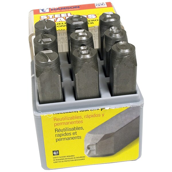 C.H. Hanson Number Set, 1/4 In. H, Steel - 25621