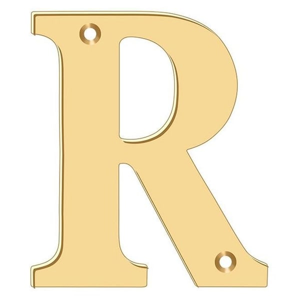 Deltana Residential Letter R Lifetime Brass 4" - RL4R-CR003