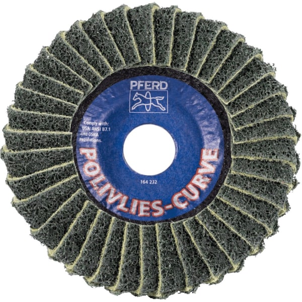 Pferd PFERD Flap Disc, PVL-R, POLIVLIES CURVE, 5in x 5/8-11, Fine, Aluminum oxide - 45931