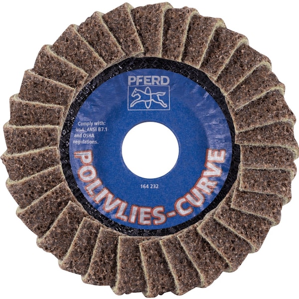 Pferd PFERD Flap Disc, PVL-R, POLIVLIES CURVE, 4-1/2in x 5/8-11, Medium, Aluminum oxide - 45926