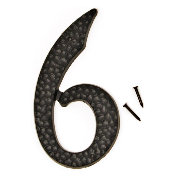 Hy-Ko 3In Black Aluminum Number 6, 10PK - A20106