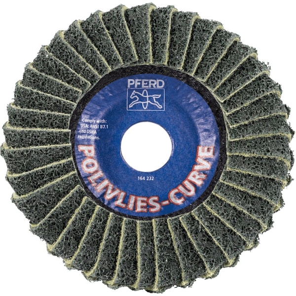 Pferd PFERD Flap Disc, PVL-R, POLIVLIES CURVE, 5in x 7/8, Fine, Aluminum oxide - 45925