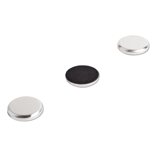 U Brands High Energy Magnets, Circle, Silver, 1.25" Dia, PK12 - 2911U00-12