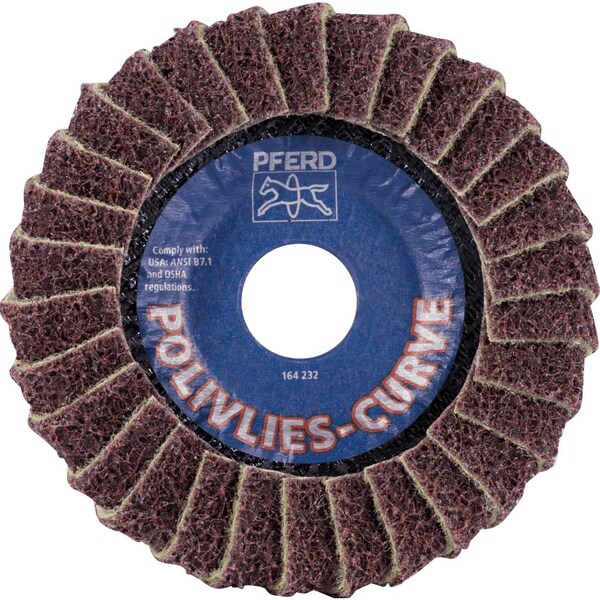 Pferd PFERD Flap Disc, PVL-R, POLIVLIES CURVE, 4-1/2in x 5/8-11, Coarse, Aluminum oxide - 45927