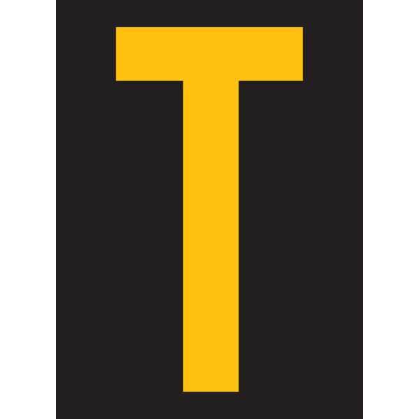 Stranco Reflective Letter Label, T, 2-1/2in H, PK25 - RUM200-T-YB