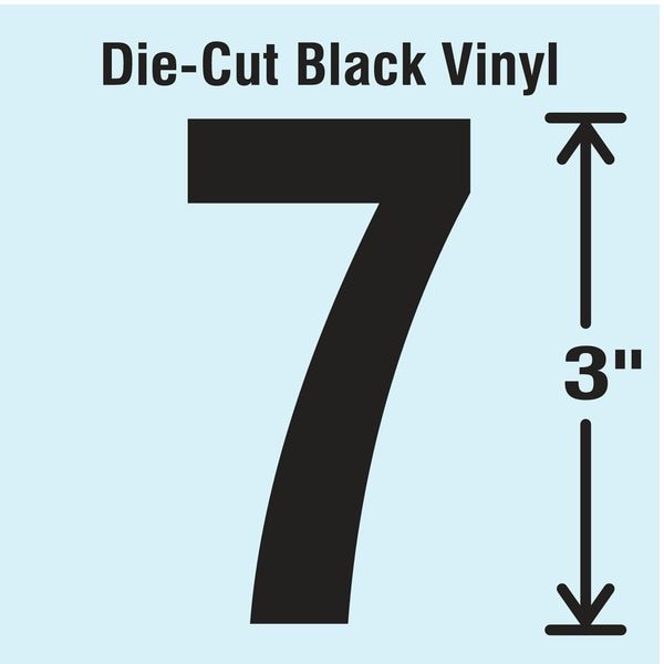 Stranco Die Cut Number Label, 7, 10 Cards, PK10 - DBV-3-7-10