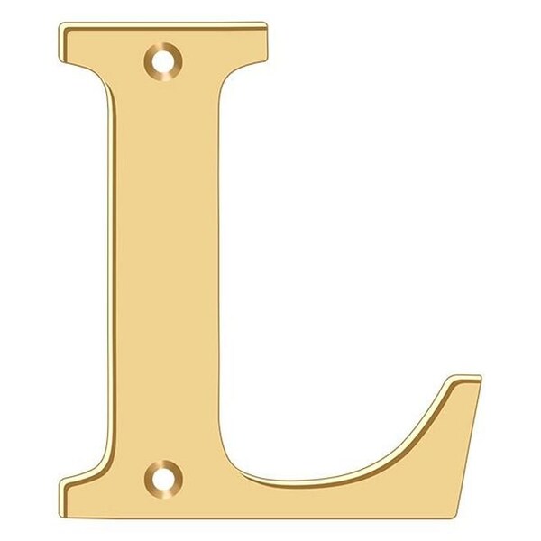 Deltana Residential Letter L Lifetime Brass 4" - RL4L-CR003