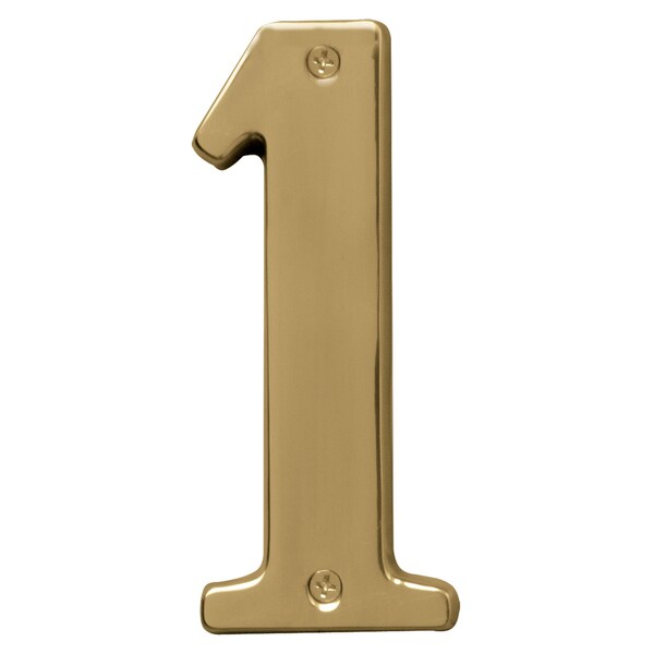 Hy-Ko 5In Polished Brass Number 1, 3PK - A31021