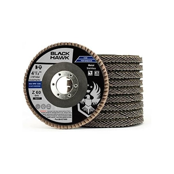 Weldcote 4-1/2in x 7/8 T27 Z-Solid Regular 120 Grit Flap Discs, 10PK - 11115