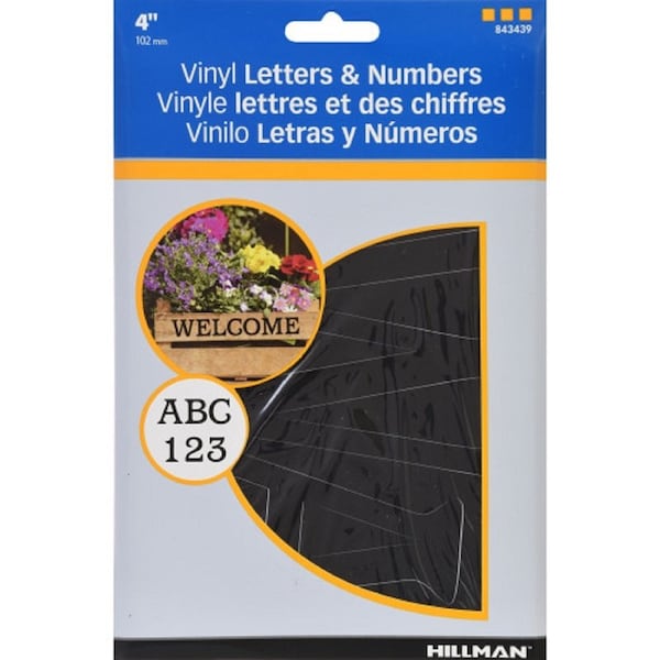 Hillman HILLMAN 4 in. Black Vinyl Self-Adhesive Letter and Number Set 0-9"	 A-Z 88 pc - 843439