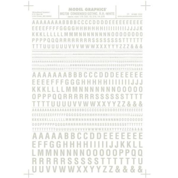 Woodland Scenics Condensed Gothic R.R. Decal, White - WOO738