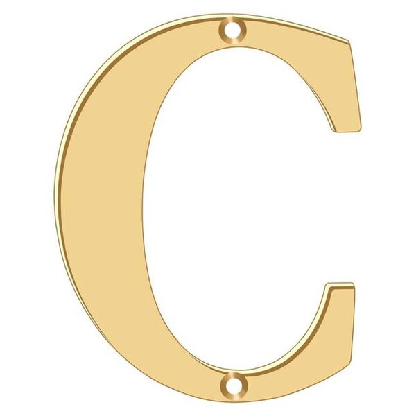 Deltana Residential Letter C Lifetime Brass 4" - RL4C-CR003