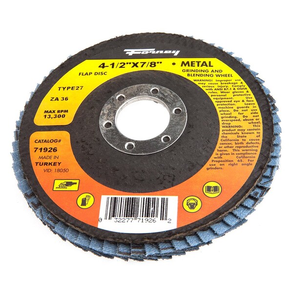 Forney Flap Disc, Type 27, 4-1/2 in x 7/8 in, ZA36 - 71926