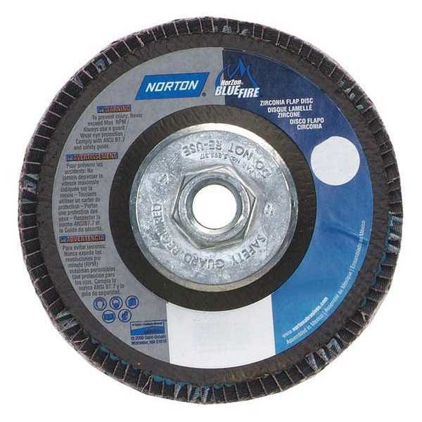 Norton Abrasives Flap Disc, 4 1/2 In x 60 Grit, 5/8-11 - 66254461170