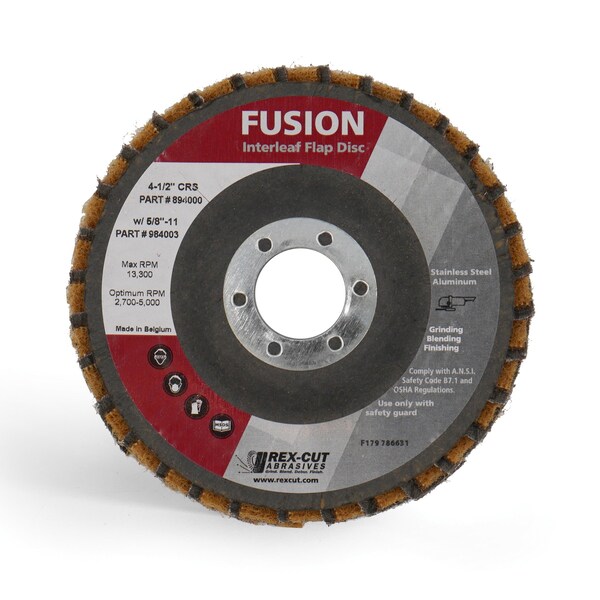 Rex Cut Fusion Flap Disc 4 1/2 X 7/8 T29 Fusion Interleaf Flap Disc Coarse - 894000