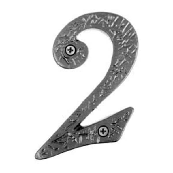 Acorn Mfg Acorn RN2BP 4" Rough Iron Address Number 2 - Black - RN2BP