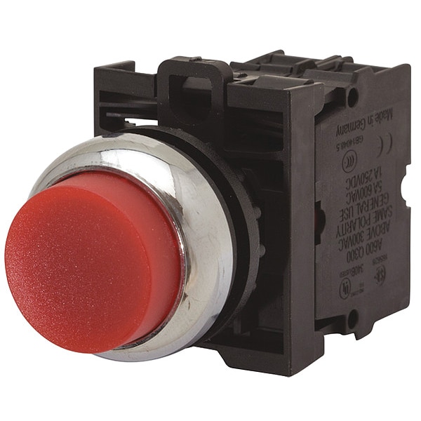 Botón pulsador Eaton, 22.5 mm, 1NA/1NC, Rojo - M22-DLH-R-K11-230R