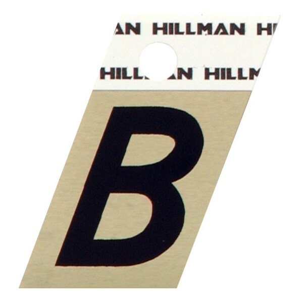 Hillman HILLMAN 1.5 in. Reflective Black Aluminum Self-Adhesive Letter B 1 pc - 840496