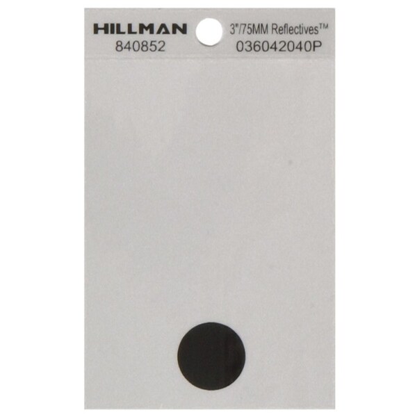 Hillman HILLMAN 3 in. Reflective Black Vinyl Self-Adhesive Special Character Period 1 pc - 840852