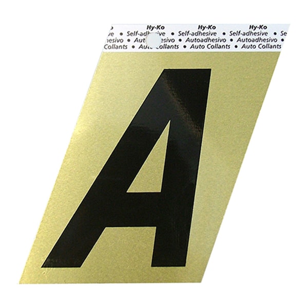 Hy-Ko 3.5In Gold Aluminum Letter A, 10PK - B00217