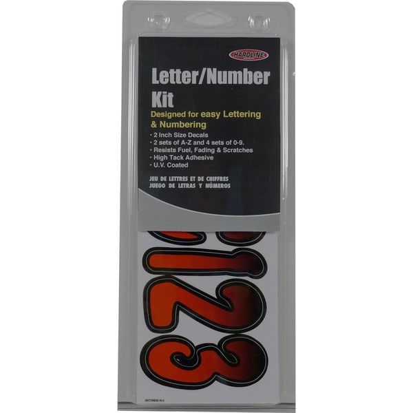 Hardline Products Number and Letter Combo Kit, Red/Black - GREBKG200