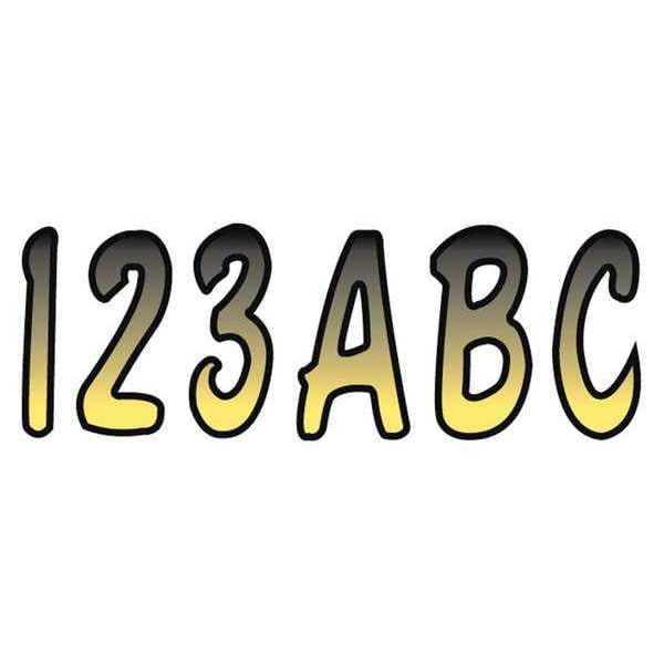 Hardline Products Number and Letter Combo Kit, Yellow/Black - GYEBKG200