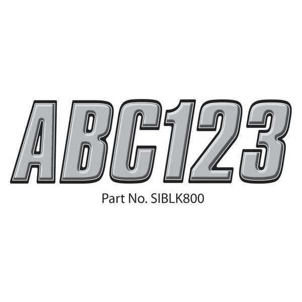Hardline Products Number and Letter Combo Kit, Silver, 3in.H - GSIBLK800
