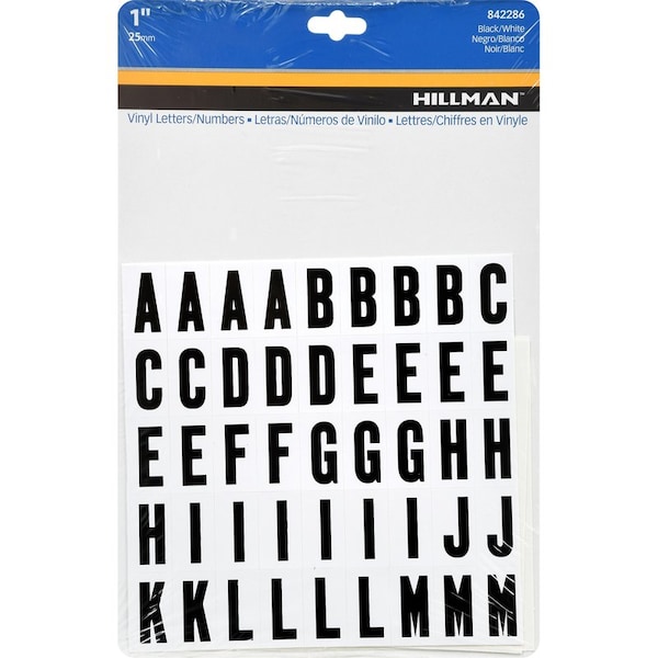 Hillman HILLMAN 1 in. Black Vinyl Self-Adhesive Letter and Number Set 0-9"	 A-Z 117 pc - 842286