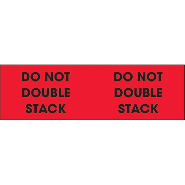 Bondad 3 x 10 in. - Do Not Double Stack Fluorescent Red Labels - Roll of 500 - BO3348544
