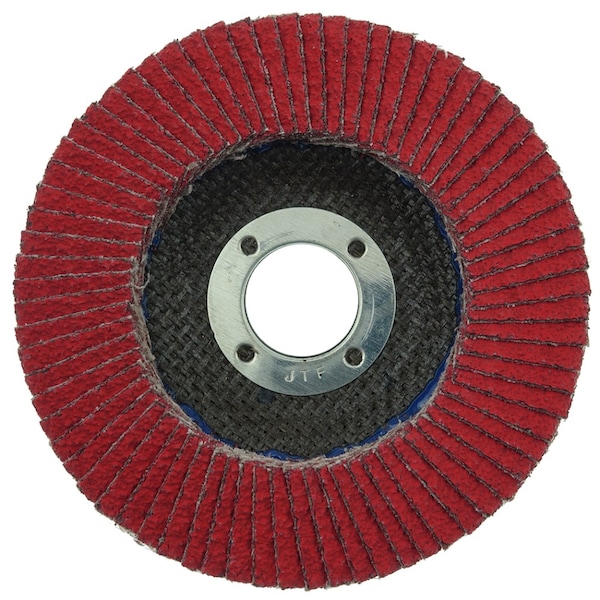 Weiler 4-1/2" Tiger Ceramic Abrasive Flap Disc, Conical (TY29), 36C, 7/8" - 50100