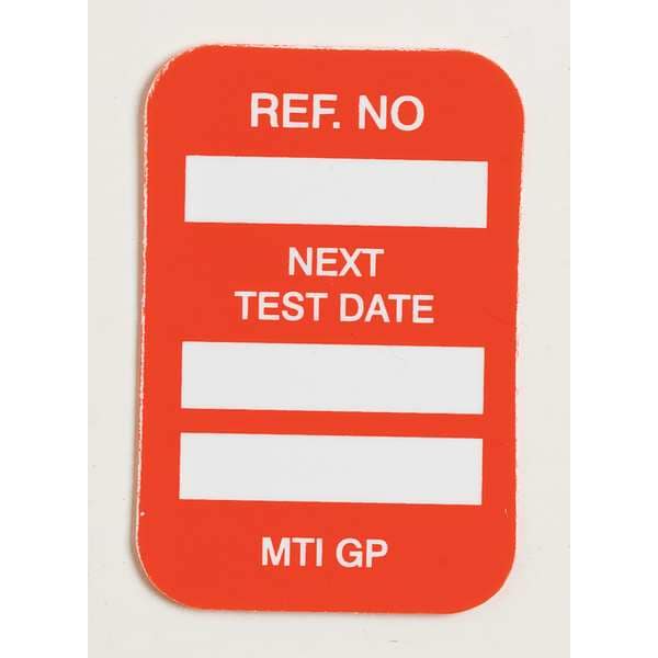 Brady Microtag(r) Inspected Insr, Wht/R, PK100 - MIC-MTIUSA R