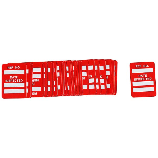 Brady Microtag(r) Inspected Insr, Wht/R, PK100 - MIC-MTIUSA R