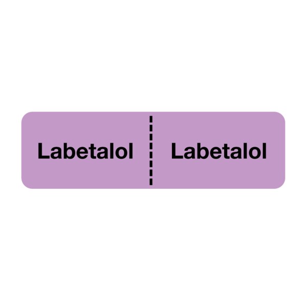Nevs IV Drug Line Label - Labetalol/Labetalol 7/8" x 3" Violet w/Black - N-12977