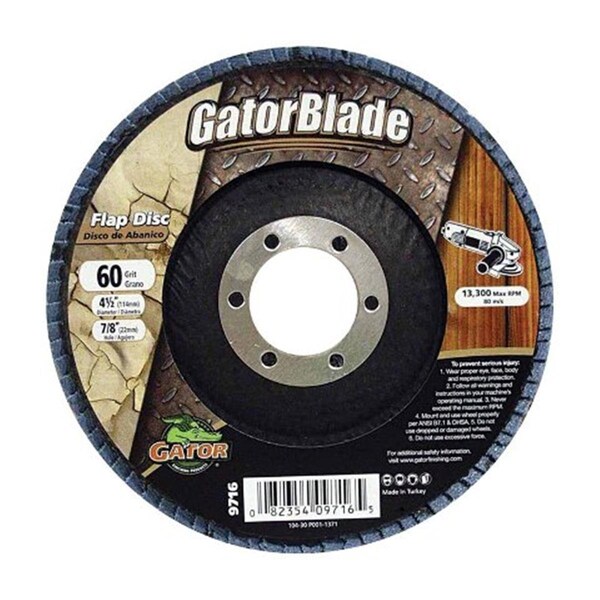 Gator Grit 9716 4.5 x 0.88 in Disc Flap Type 60 Grit - 2463883