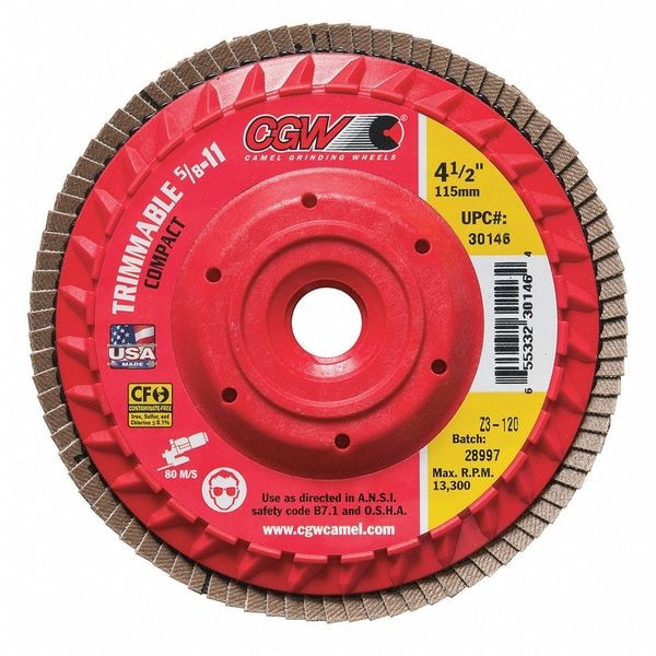 Cgw Abrasives Flap Disc, 4.5x5/8-11, Z3-80G, ZA - 30145