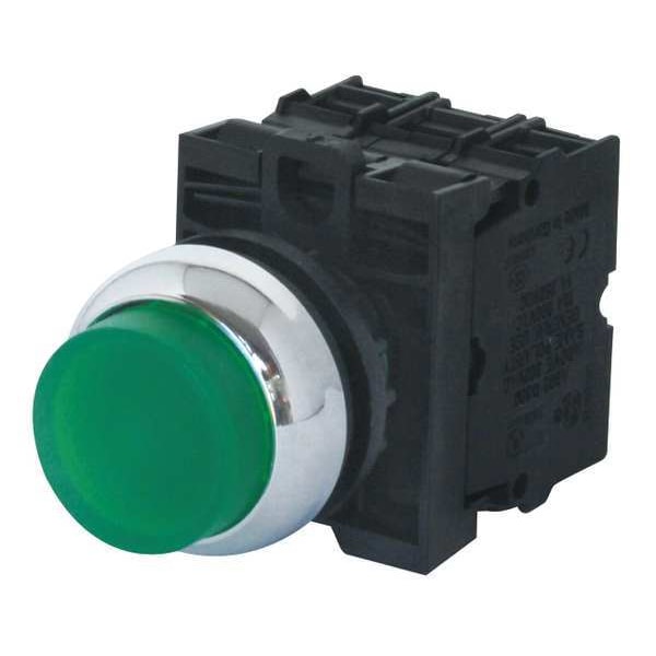 Botón pulsador iluminado Eaton, 22mm, verde - M22M-DLH-G-K20-G