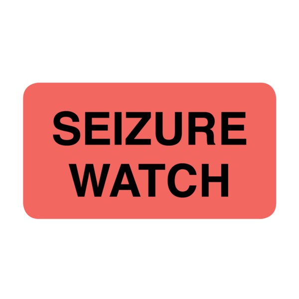 Nevs Label, Seizure Watch 7/8" x 1-5/8" Flr Orange w/Black - VW-0036