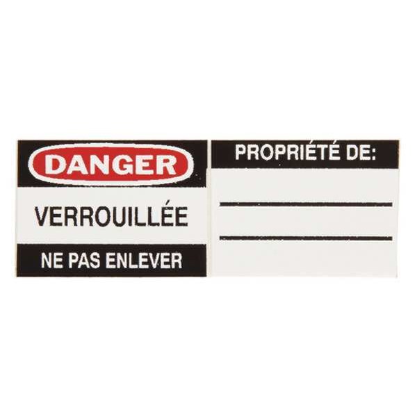 Brady Padlock Label, 4/5 In. H, 1-1/9 In. W, PK6, 50293 - 50293