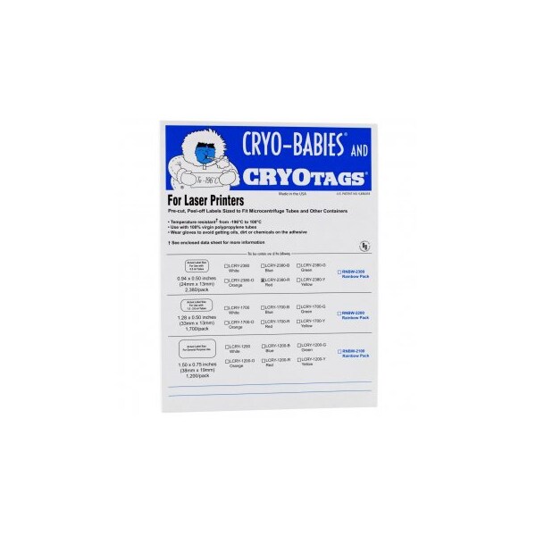 Diversified Biotech Cryobabies, Laser, 0.5ml, Red, 2380/pk, 2380PK - 247128-R