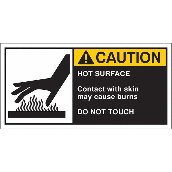 Brady Warning Label, 2-1/2inHx5inW, HP Poly., PK5, 96171 - 96171