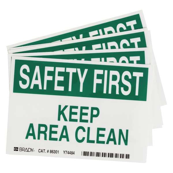 Brady Safety Label, Instruction, 3-1/2 In. H, PK5, 86301 - 86301
