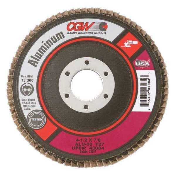 Cgw Abrasives Flap Disc, 5x7/8, T29, Alu, Reg, 60G - 43184