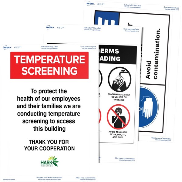 Avery Safety Sign, 9-7/16" W x 3-1/8", PK15 - 7278261515