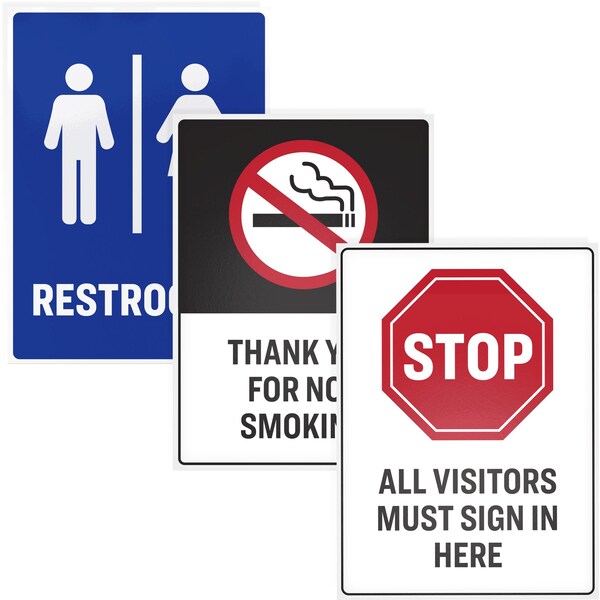 Avery Safety Sign, 9-7/16" W x 3-1/8", PK15 - 7278261515