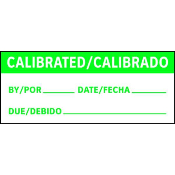 Stranco Calibration Label, Bilingual, 1in H, PK225, TC3-21103 - TC3-21103