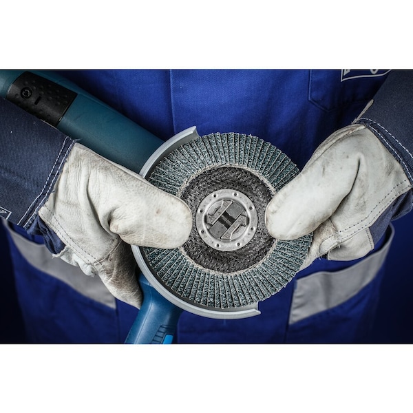Pferd 5'' X-LOCK POLIFAN Flap Disc - Z SG POWER STEELOX, Zirconia, 60 Grit, Conical - 60779