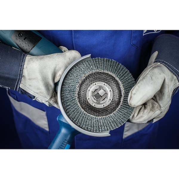 Pferd 5'' X-LOCK POLIFAN Flap Disc - Z SG POWER STEELOX, Zirconia, 60 Grit, Conical - 60779