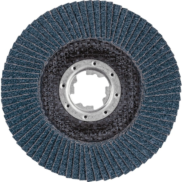 Pferd 5'' X-LOCK POLIFAN Flap Disc - Z SG POWER STEELOX, Zirconia, 40 Grit, Conical - 60778