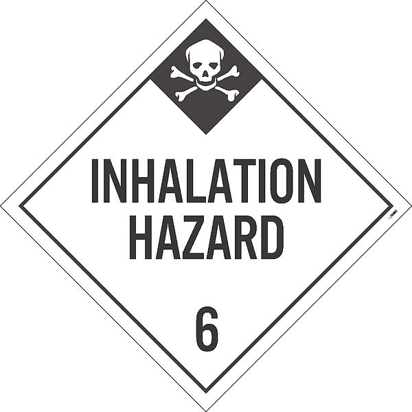 Nmc Inhalation Hazard 6 Dot Placard Sign, Pk50, Material: Unrippable Vinyl - DL135UV50